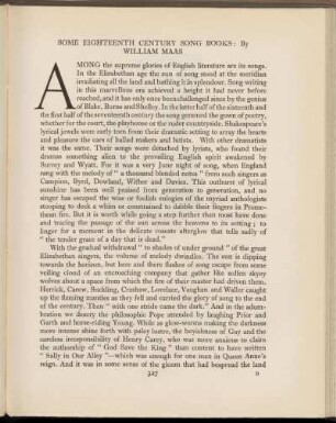 Some eighteenth century song books