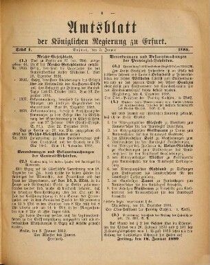 Amtsblatt der Preußischen Regierung zu Erfurt. 1889