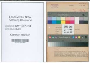 Entnazifizierung Heinrich Kemmer , geb. 22.08.1898 (Werkmeister)