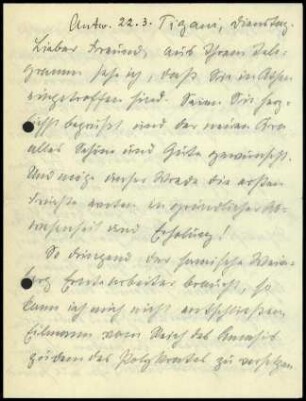 E. Buschor an G. Karo
