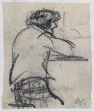 V. Sitzende Frau