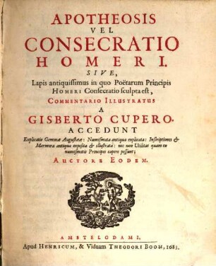 Apotheosis vel Consecratio Homeri