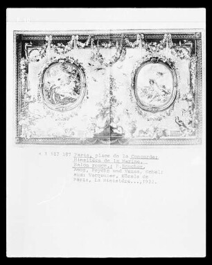 Paris, Ministère de la Marine, Salon rouge, Blick auf die Wanddekoration von Boucher