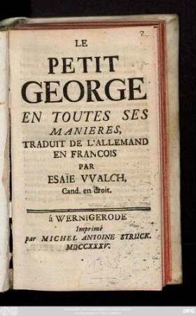 Le Petit George En Toutes Ses Manières