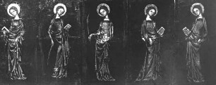 Köln, 5 weibliche Heilige, Wallraf-Richartz-Museum, aus Slg. Schnütgen, kölnisch