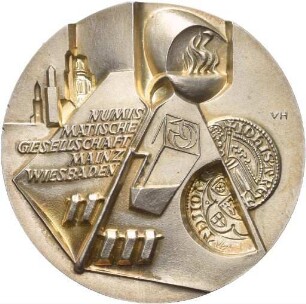 Medaille von Victor Huster auf 600 Jahre Buchdruck