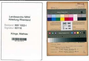 Entnazifizierung Mathias Krings, geb. 31.07.1899 (Stukkateur)