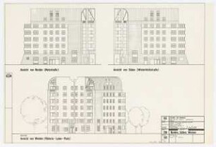 Wohnhaus und Gemeindehaus am Viktoria-Luise-Platz, Berlin-Schöneberg: Ansichten