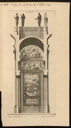 Coupe et E.evation interieure de l´ Autel de la S. Vierge de la nou.le Chapelle du Roy a Versailles.