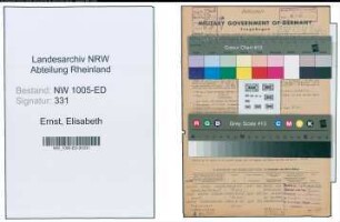 Entnazifizierung Elisabeth Ernst , geb. 18.03.1891 (Lehrer)