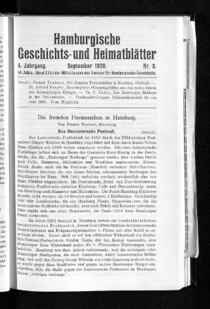 Die fremden Postanstalten in Hamburg. : (Schluß).