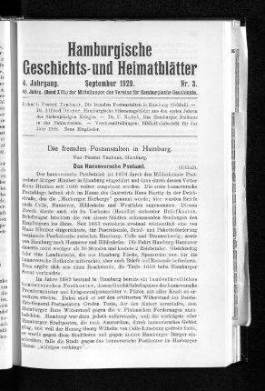 Die fremden Postanstalten in Hamburg. : (Schluß).