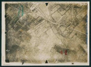 Foto des Geländes westlich von Groote Vierstraat südwestlich von Ypern (Luftbild)