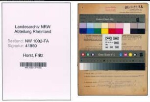 Entnazifizierung Fritz Horst, geb. 20.09.1892 (Betriebsleiter)