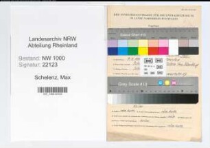 Entnazifizierung Max Schelenz, geb. 08.02.1892 (Ingenieur)