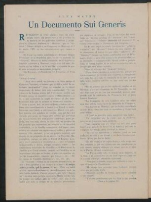 Un documento sui géneris