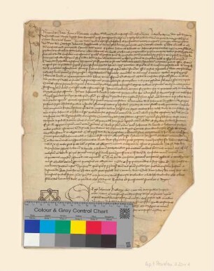 Johannes Krywetz, notarius publicus und Kleriker der Diözese Kammin, beurkundet einen Vertrag der Stadt Prenzlau mit zwei Stückgießern wegen des Gusses eines Geschützes.