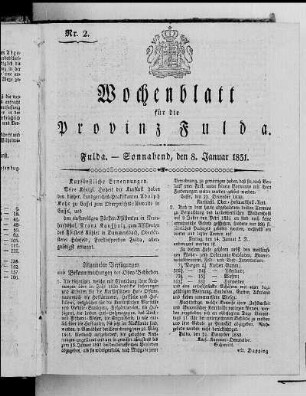 Nr. 2, Ausgabe vom 8. Januar 1831