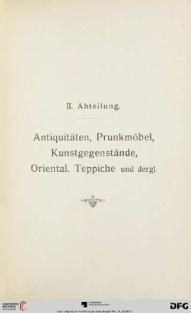 Antiquitäten, Prunkmöbel, Kunstgegenstände, Oriental. Teppiche (Nr. 160-619)