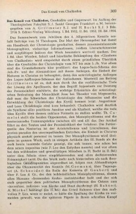 369-374 [Rezension] Das Konzil von Chalkedon