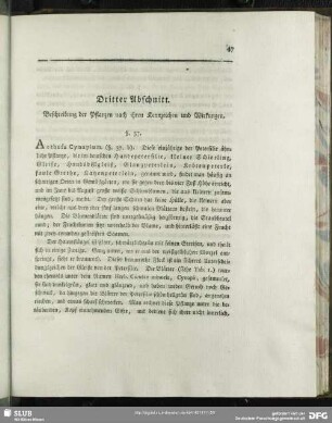 Dritter Abschnitt. Beschreibung der Pflanzen nach ihren Kennzeichen und Wirkungen