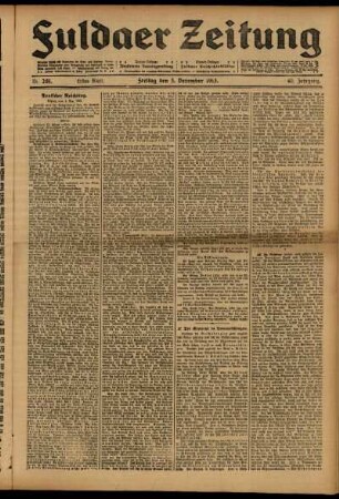 Erste Ausgabe vom Freitag, den 05. Dezember 1913.