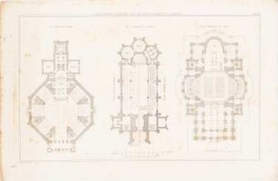 Nikolai-Kirche, Hamburg: 3 Grundrisse (aus: Allgem. Bauzeitung 1848, Bl. 172)