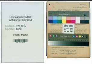 Entnazifizierung Martin Irmen , geb. 30.08.1899 (Hausmeister)