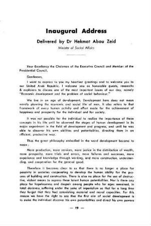 19-21, Inaugural Address