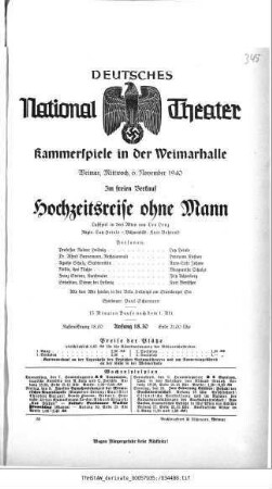 Hochzeitsreise ohne Mann