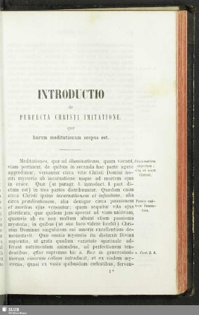Introductio de Perfecta Christi Imitatione, quae harum meditationum scopus est