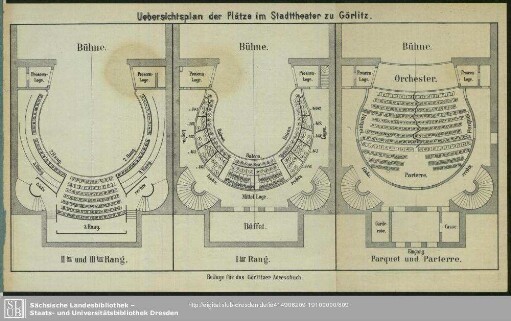 Übersichtsplan der Plätze im Stadttheater zu Görlitz