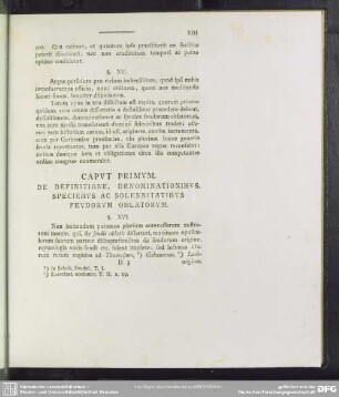 Caput Primum De Definitione, Denominationibus, Speciebus Ac Solennitatibus Feudorum Oblatorum