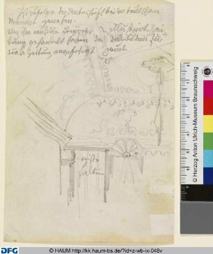 Fragment eines Innenraumes (Decke mit Stuckfries)