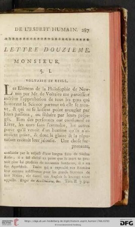 Lettre Douzième