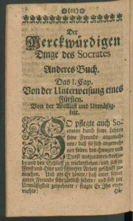 Der Merckwürdigen Dinge des Socrates Anderes Buch.
