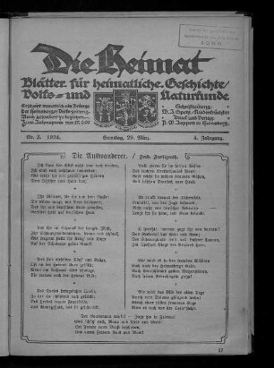 Die Heimat. 1921-1944
