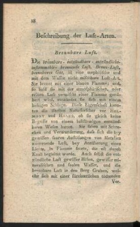 Beschreibung der Luft-Arten.