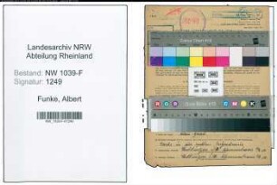 Entnazifizierung Albert Funke , geb. 20.05.1903 (Elektriker)