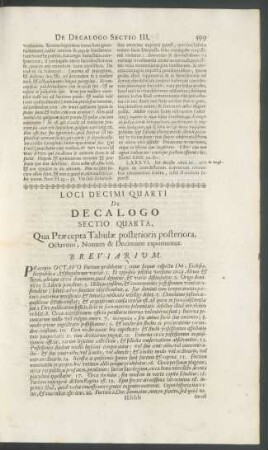 Loci Decimi Quarti De Decalogo Sectio Quarta