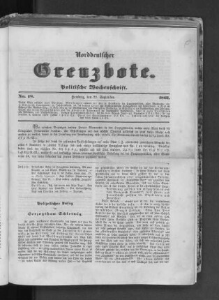Polizeilicher Unfug im Herzogthum Schleswig.