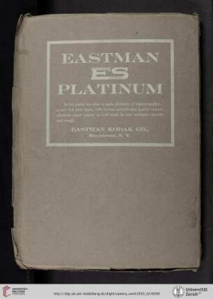 Eastman Kodak Co. [Eastman Platinum Paper, back cover verso]