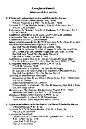 Biologische Fakultät