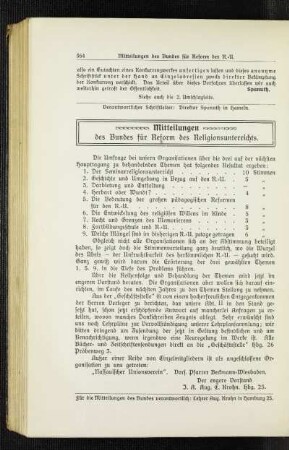 Mitteilungen des Bundes für Reform des Religionsunterrichts