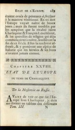 Chapitre XXVIII. Etat De L'Europe Du Tems De Charlequint.