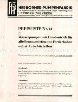 Preisliste über Wasserpumpen mit Handantrieb