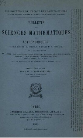 Tome VI. - Novembre 1882.