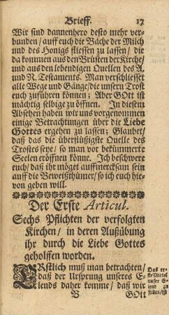 Der Erste Articul.