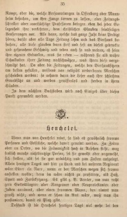 Heuchelei.
