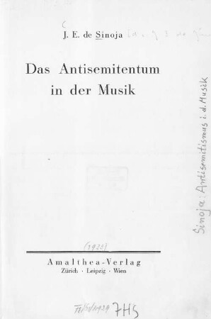 Das Antisemitentum in der Musik